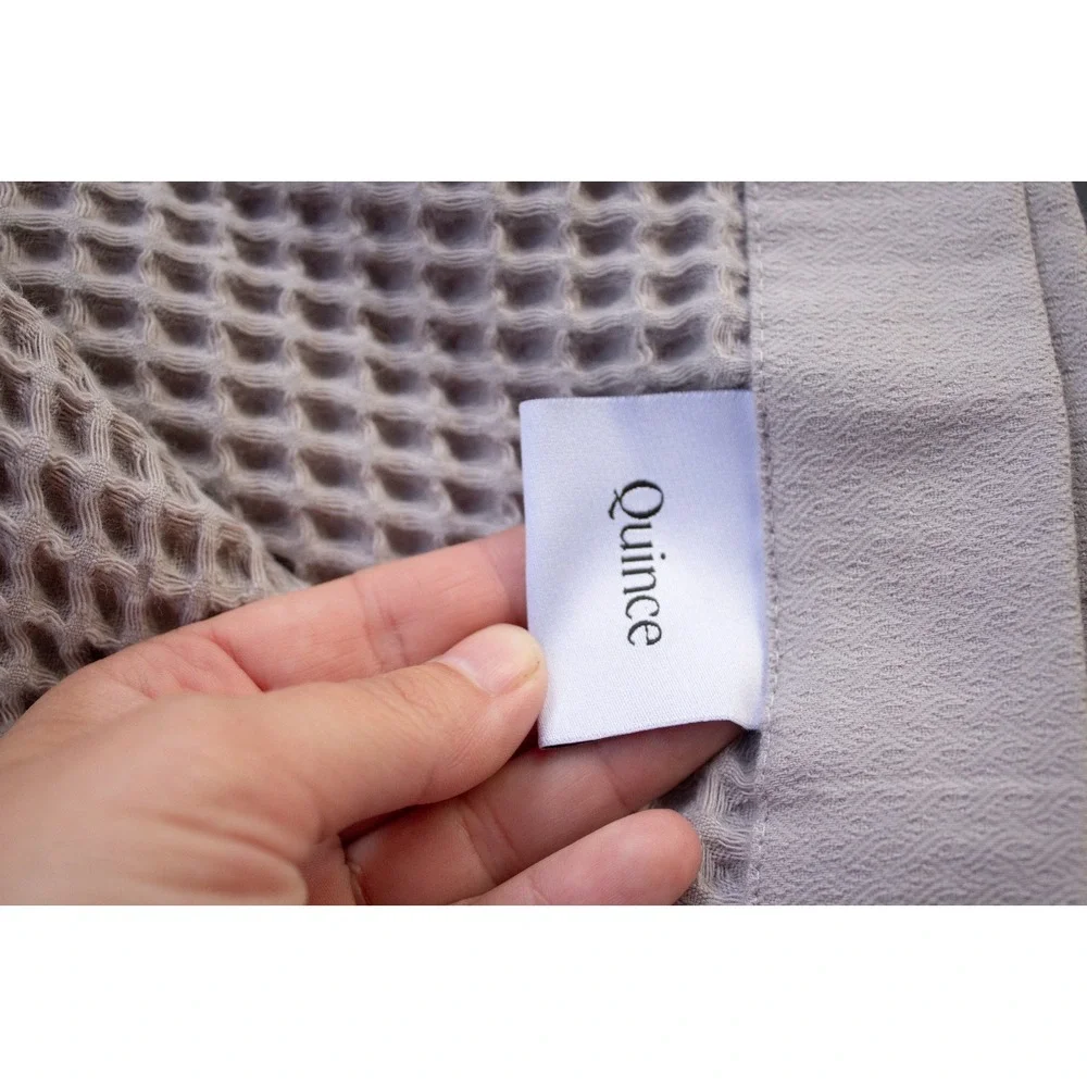 Quince Organic Cotton Waffle Throw 50x70 Grey